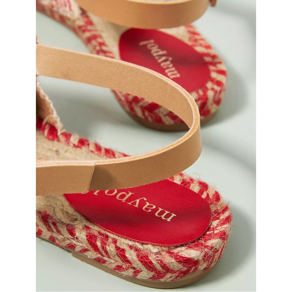 Anthropologie x Maypol Sonny Slingback Red and White Espadrilles NWT SZ 10 - Picture 4 of 16